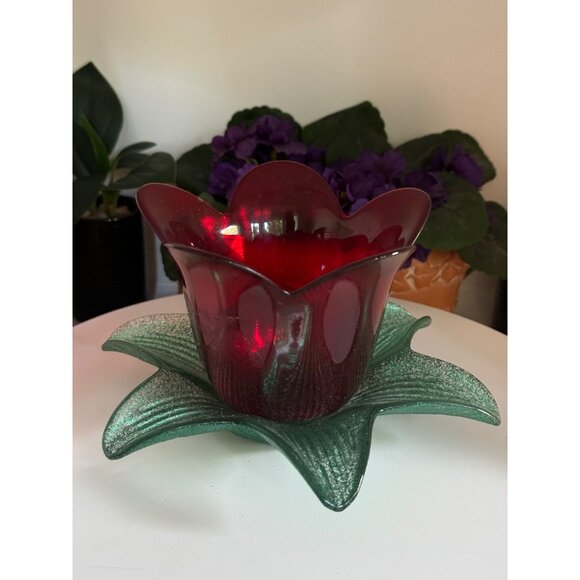 Studio Nova Glass Tulip Flower Frosted Glass Votive Candle Holder - Picture 5 of 12